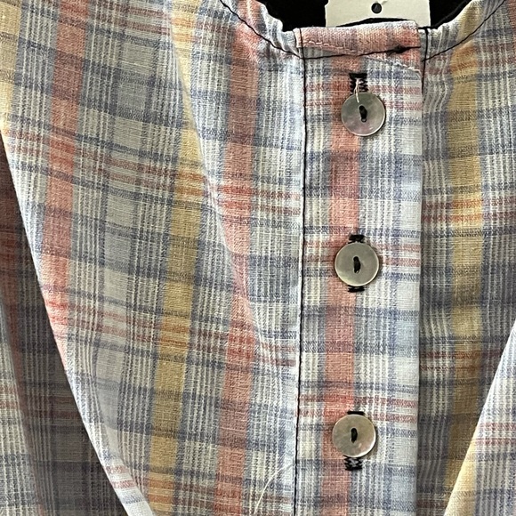 Furst Of A Kind plaid tie front blouse one size - Picture 4 of 13